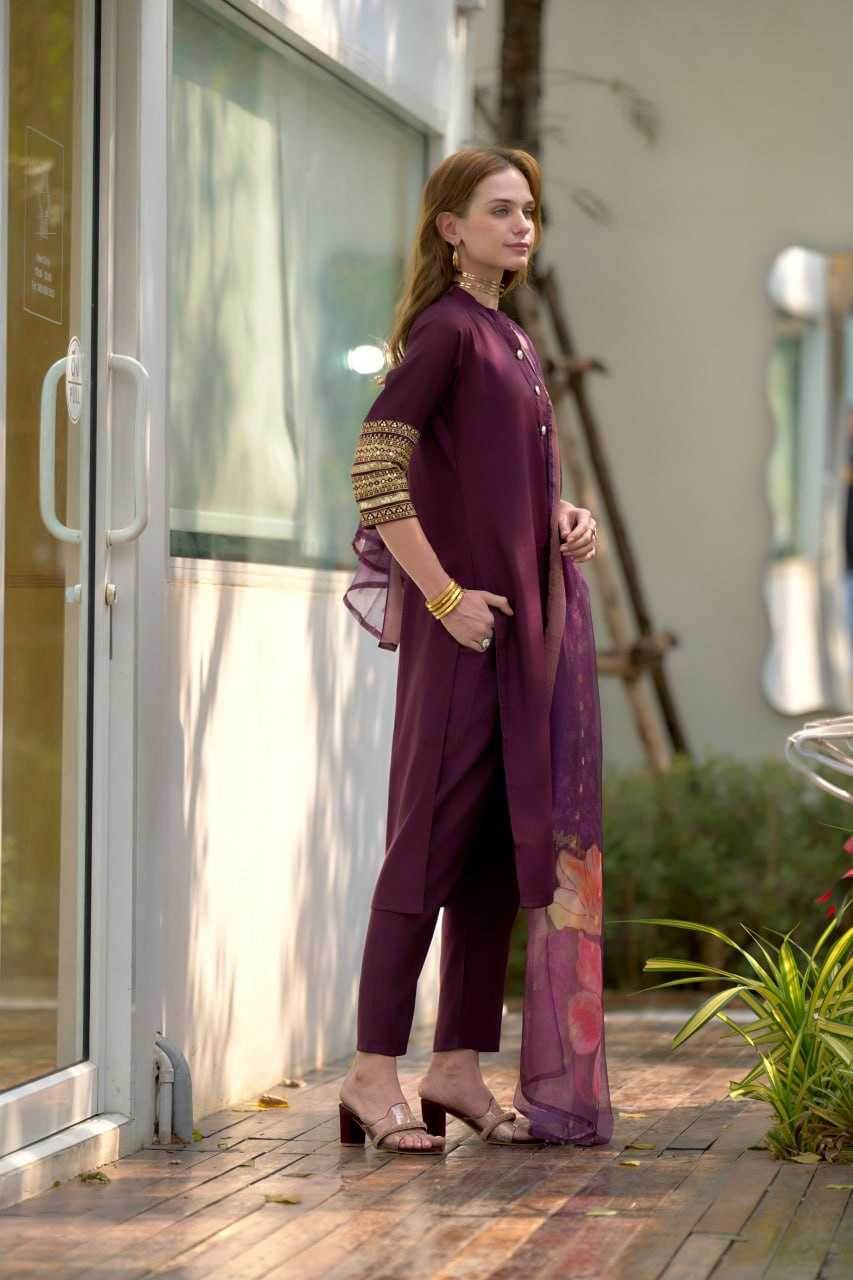 Heavy Roman Silk Embroidered Kurtis - MYLUXURY LANE ENTERPRISE